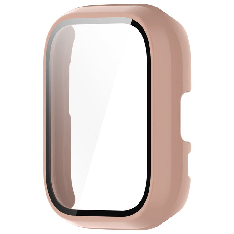 Rigtigt Godt Cover med Skærmbeskytter i Silikone og Glas passer til Amazfit Active - Pink#serie_5
