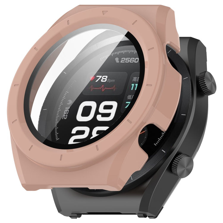 Rigtigt Godt Cover med Skærmbeskytter i Glas passer til Xiaomi Watch H1 - Pink#serie_1