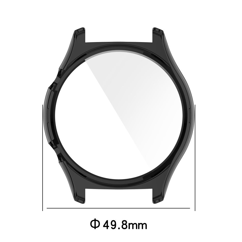 For Honor Watch GS 4 Smartwatch Frame Cover Hard PC Case with Tempered Glass Screen Film - Black - Black#serie_1