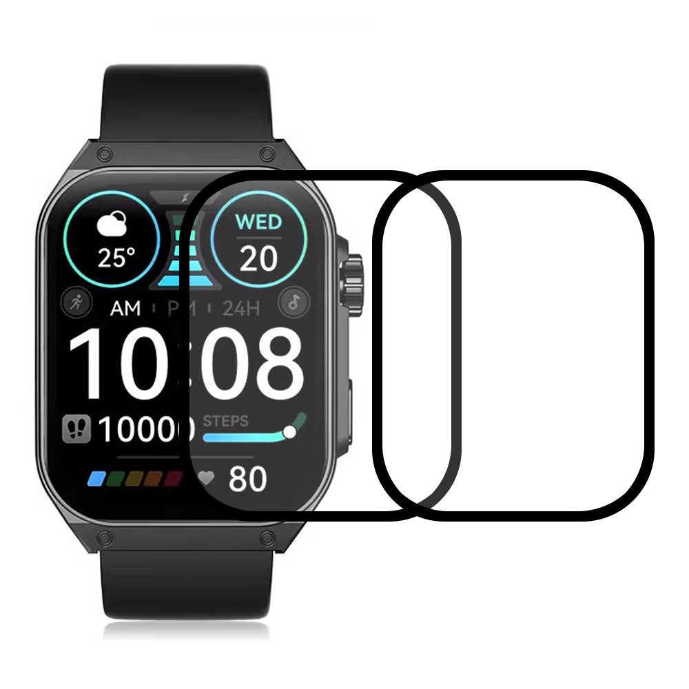 2Pcs / Pack Haylou Watch S8 Watch Screen Protector HD Clear PMMA Film (Black Edge) - Black#serie_1