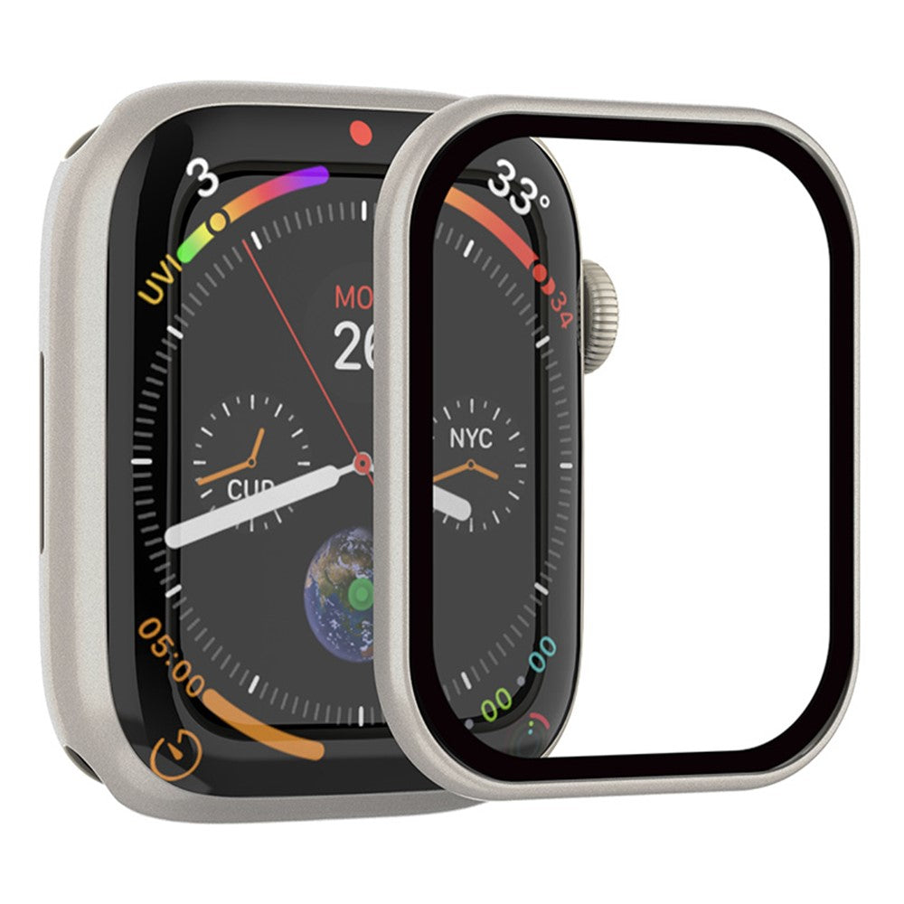 RURIHAI Tempered Glass Screen Film Apple Watch Series 6 / 5 / 4 / SE (2023) / SE (2022) / SE 44mm Scratch Resistant Frame Watch Screen Protector - Starlight#serie_2