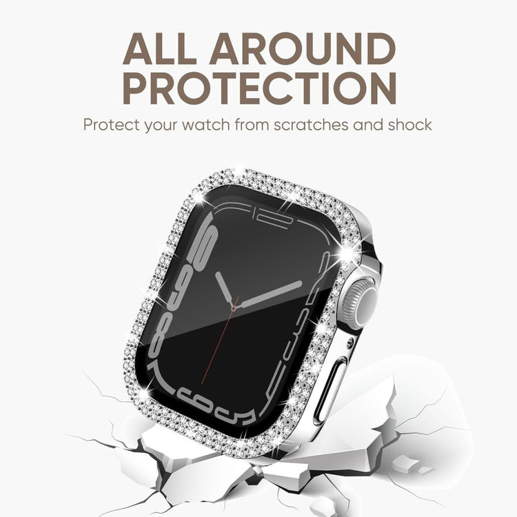 Mega Good Apple Smartwatch Universel Cover with Screen Protector in Rhinestone and Glass - Red#serie_4