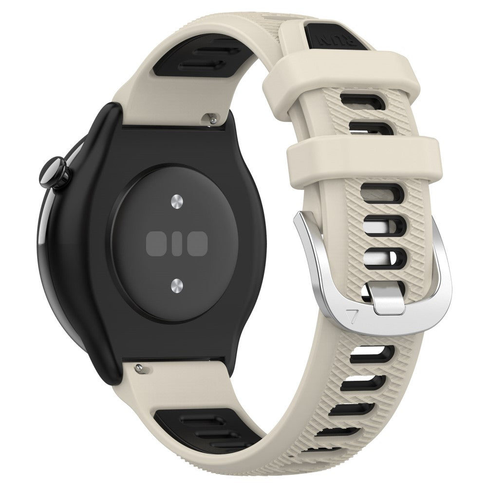 22mm Universal dual color cross strip silicone strap - Starlight / Black#serie_11