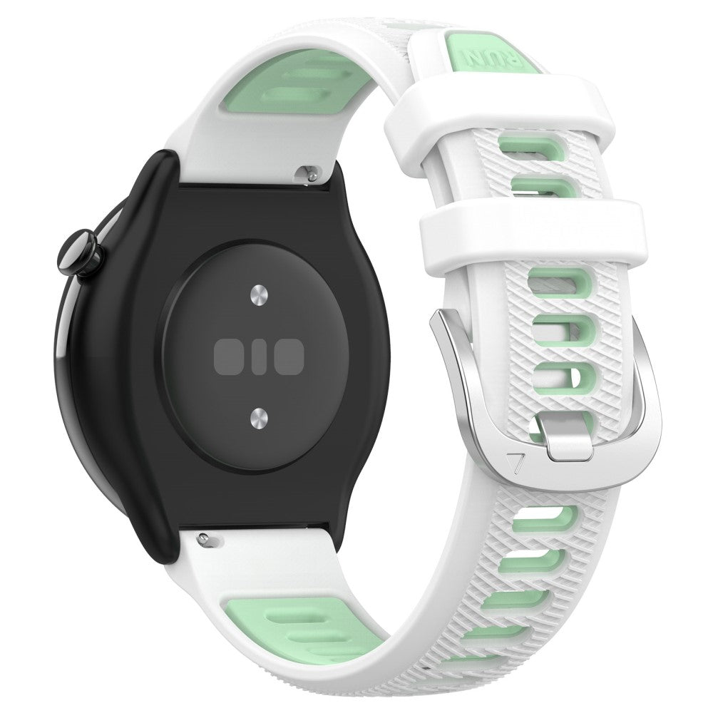 22mm Universal dual color cross strip silicone strap - Starlight / Teal Green#serie_12