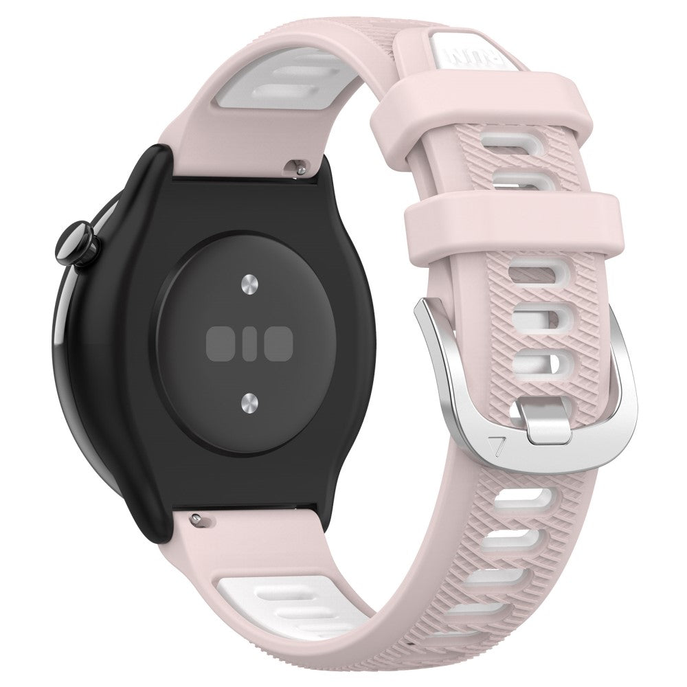 22mm Universal dual color cross strip silicone strap - Pink / White#serie_5
