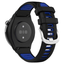 18mm Universal dual color cross strip silicone strap - Black / Blue#serie_2