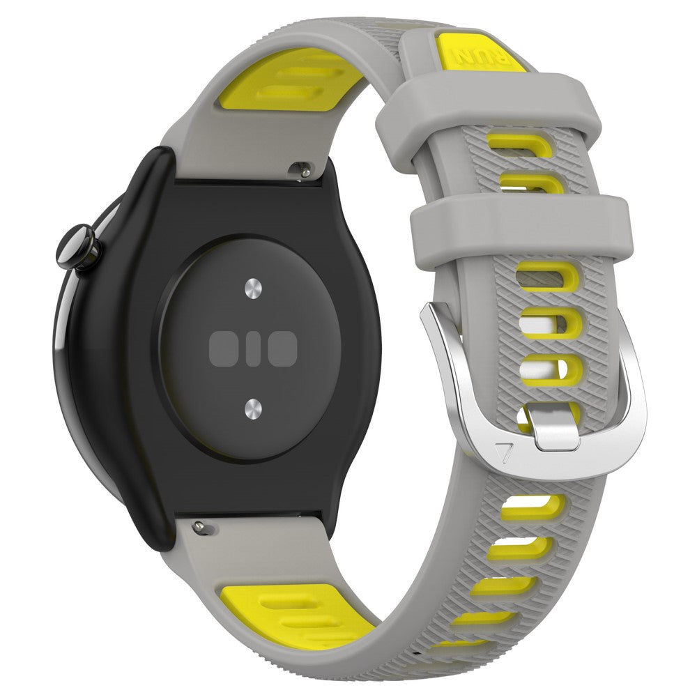 18mm Universal dual color cross strip silicone strap - Grey / Yellow#serie_9
