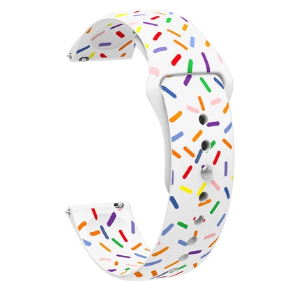 22mm Universal color dot silicone strap - White#serie_6