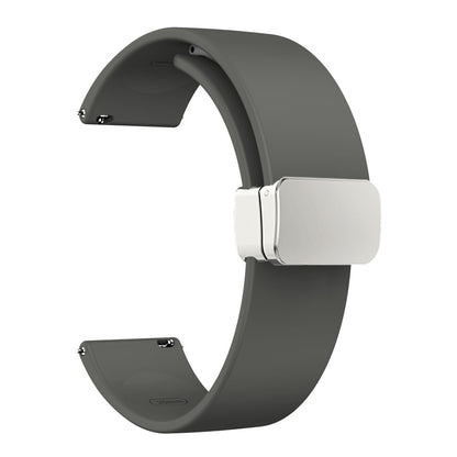 22mm Universal simple silicone strap with silver buckle - Space Grey#serie_9