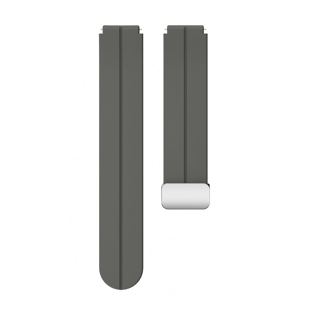 18mm Universal silicone strap with silver buckle - Dark Grey#serie_11