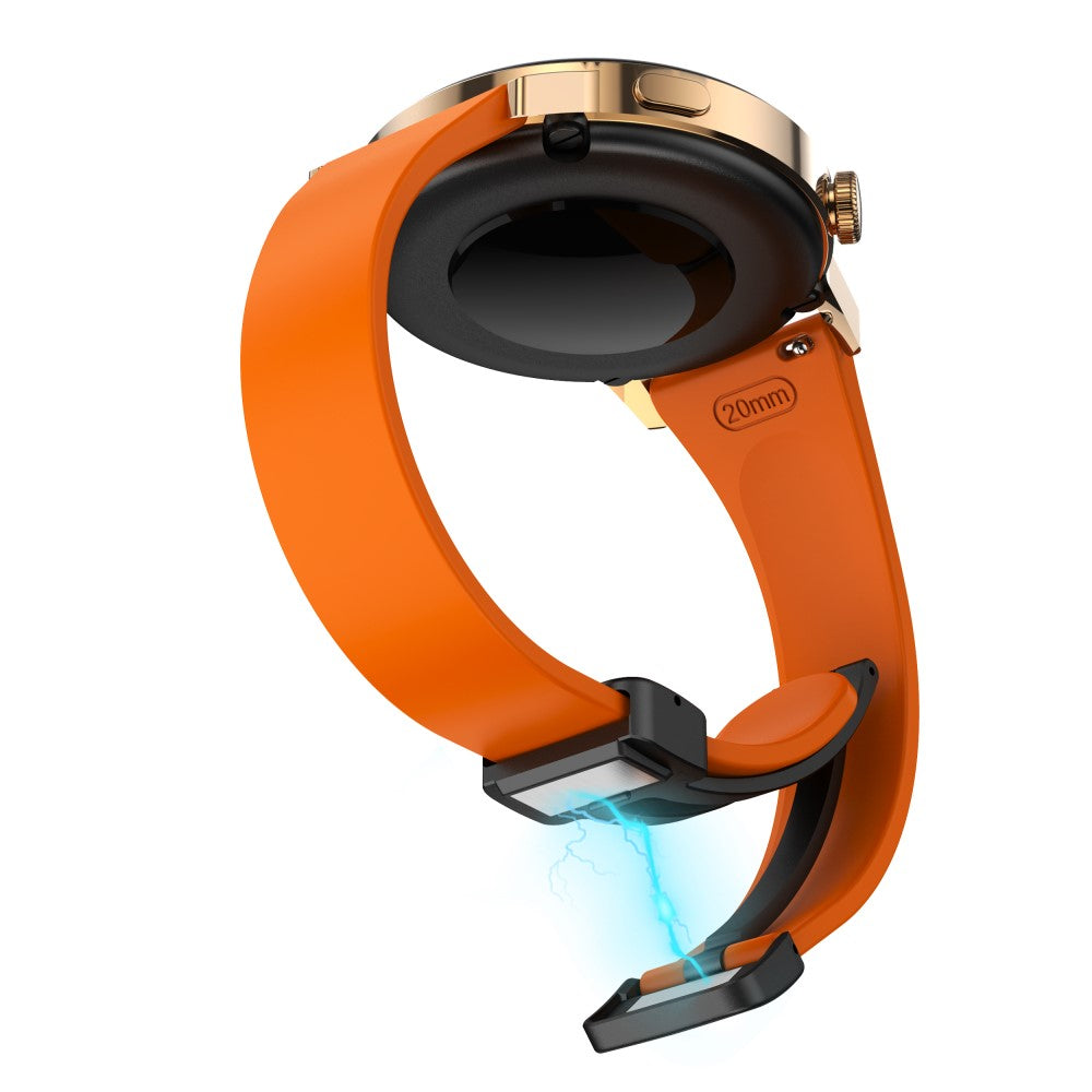 Slidstærk Metal Og Silikone Universal Rem passer til Smartwatch - Orange#serie_3