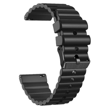 Super Fantastisk Metal Og Silikone Universal Rem passer til Smartwatch - Sort#serie_7