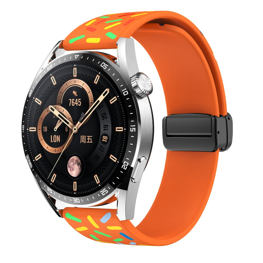 Super Holdbart Metal Og Silikone Universal Rem passer til Smartwatch - Orange#serie_3