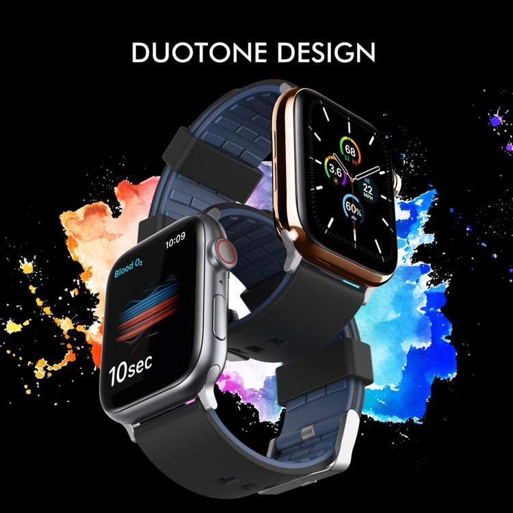 Super Pænt Silikone Universal Rem passer til Apple Smartwatch - Sort#serie_2