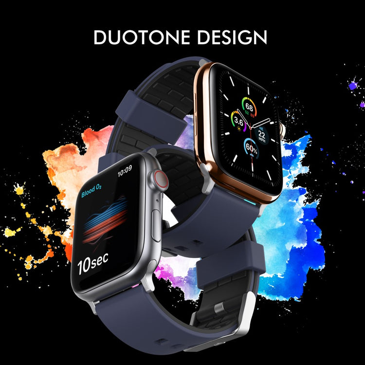 Super Pænt Silikone Universal Rem passer til Apple Smartwatch - Blå#serie_4