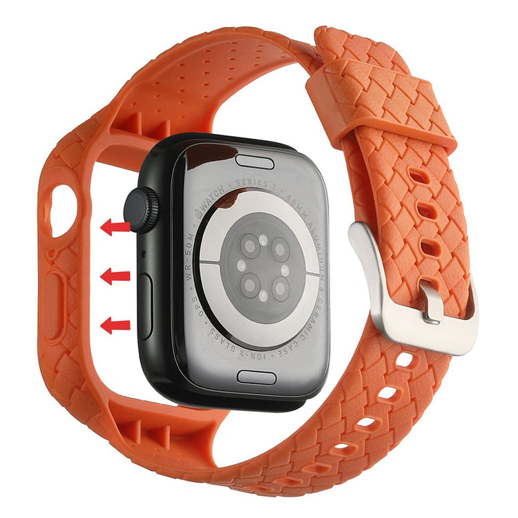 Metal Og Silikone Universal Rem passer til Apple Watch Series 8 (41mm) / Apple Watch Series 7 41mm - Orange#serie_1