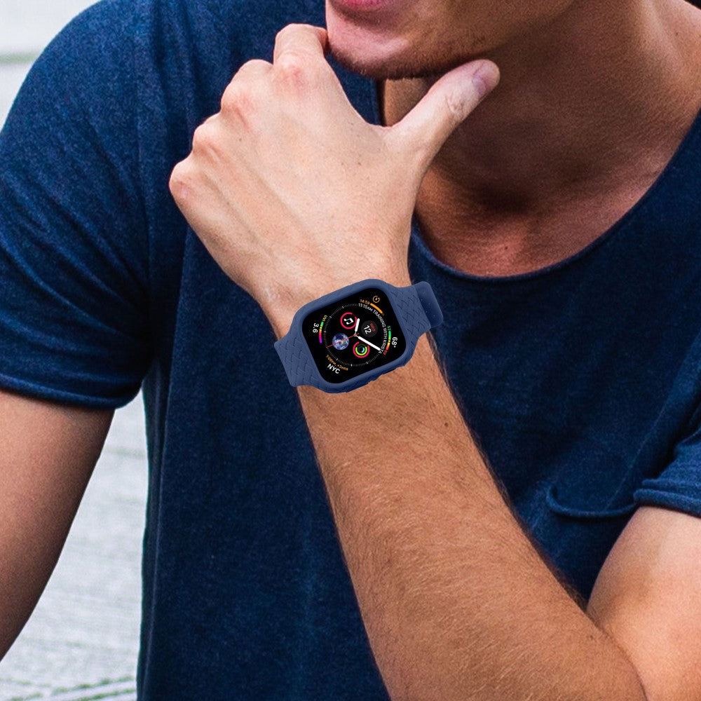 Metal Og Silikone Universal Rem passer til Apple Watch Series 8 (41mm) / Apple Watch Series 7 41mm - Blå#serie_2
