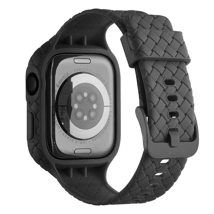 Metal Og Silikone Universal Rem passer til Apple Watch Series 8 (41mm) / Apple Watch Series 7 41mm - Sort#serie_5