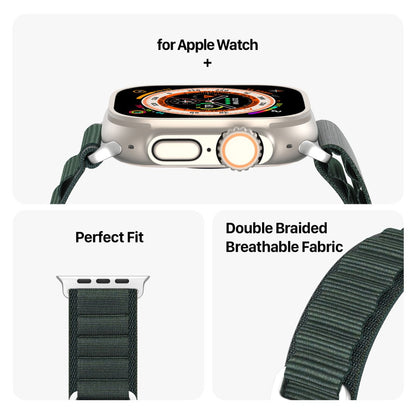 Vildt Fed Metal Og Nylon Universal Rem passer til Apple Smartwatch - Grøn#serie_2