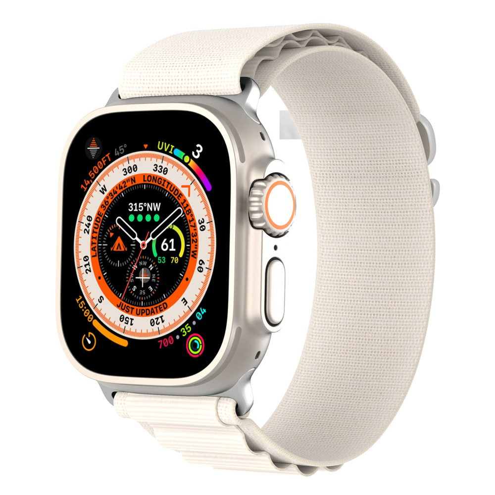 Vildt Fed Metal Og Nylon Universal Rem passer til Apple Smartwatch - Hvid#serie_4
