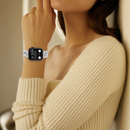 Super Smuk Metal Og Rhinsten Universal Rem passer til Apple Smartwatch - Sølv#serie_4