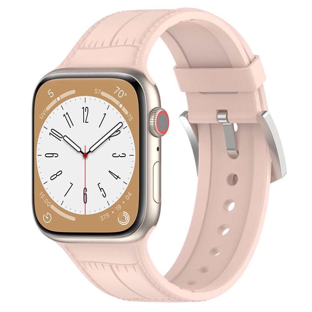 Meget Smuk Metal Og Silikone Universal Rem passer til Apple Smartwatch - Pink#serie_4