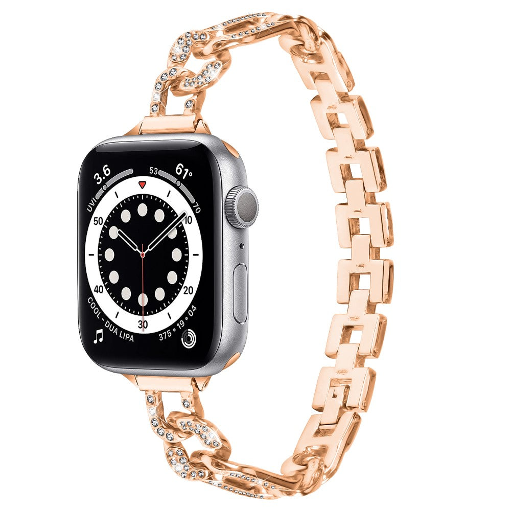 Klassisk Metal Og Rhinsten Universal Rem passer til Apple Smartwatch - Pink#serie_2