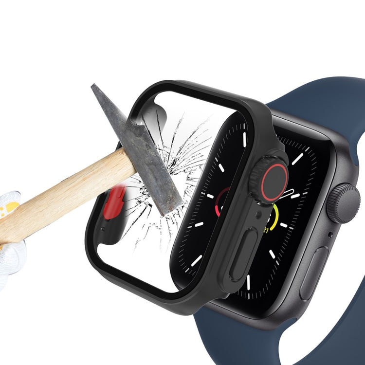 Godt Apple Watch Series 8 (45mm) / Apple Watch Series 7 45mm Cover med Skærmbeskytter i  - Sort#serie_1