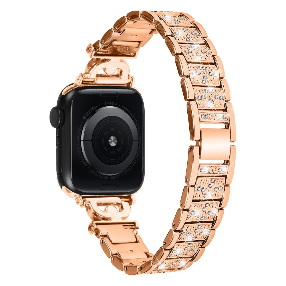 Yndigt Metal Og Rhinsten Universal Rem passer til Apple Smartwatch - Pink#serie_2