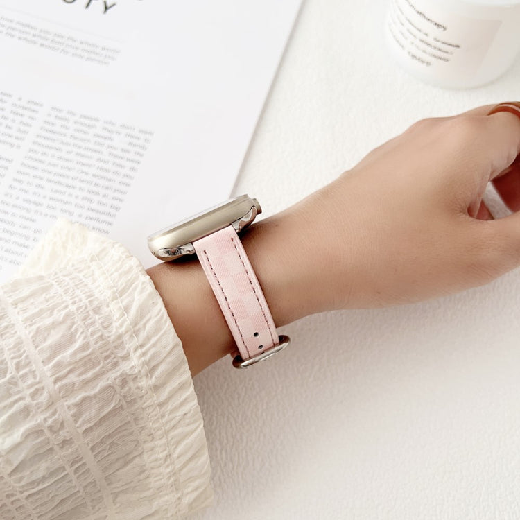 Meget Komfortabel Ægte Læder Universal Rem passer til Apple Smartwatch - Pink#serie_1