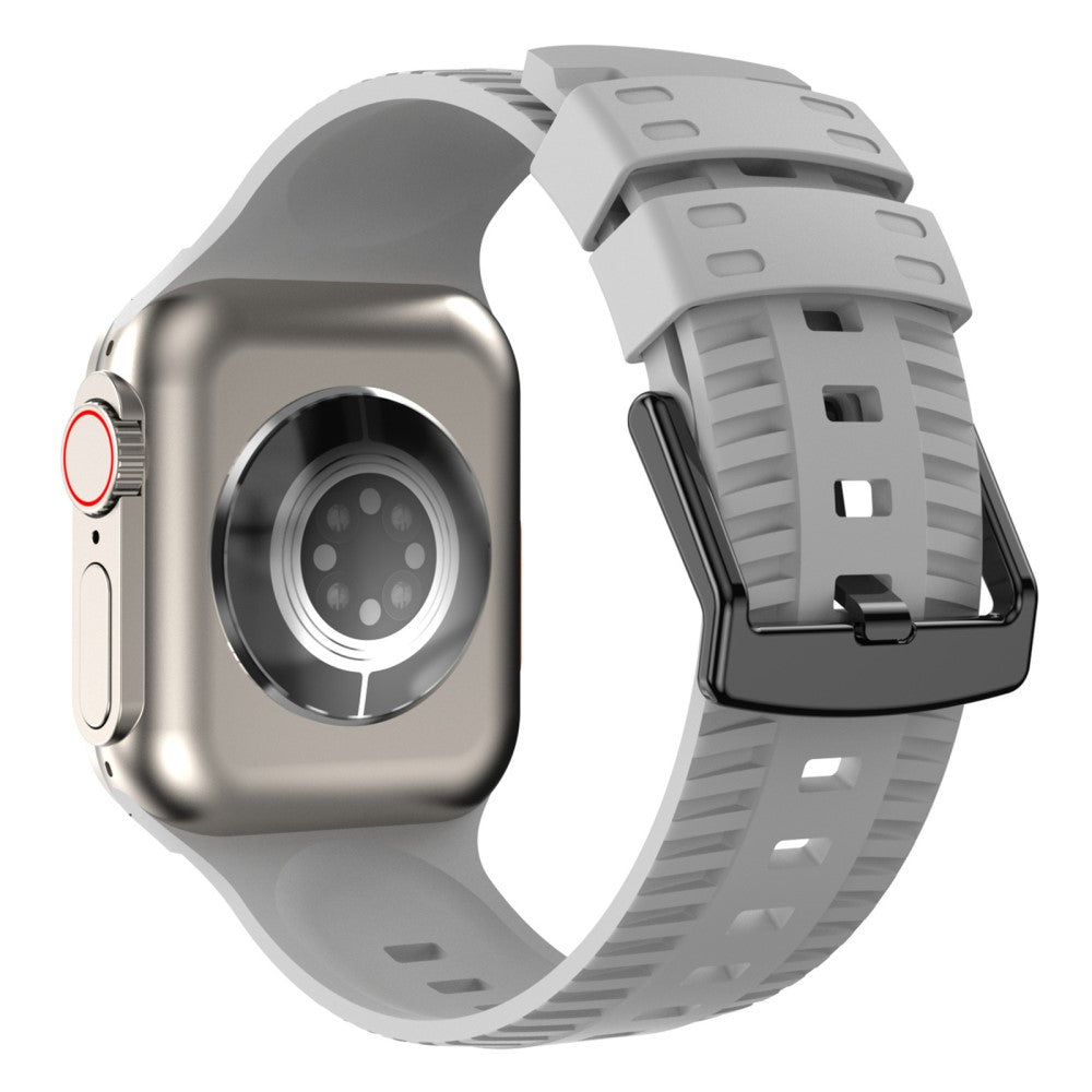 Godt Metal Og Silikone Universal Rem passer til Apple Smartwatch - Sølv#serie_11