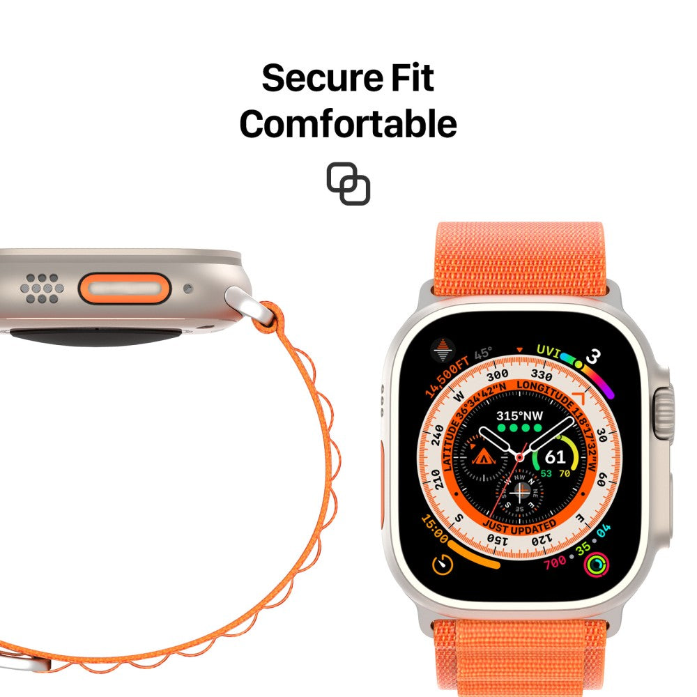 Rigtigt Pænt Metal Og Nylon Universal Rem passer til Apple Smartwatch - Orange#serie_3