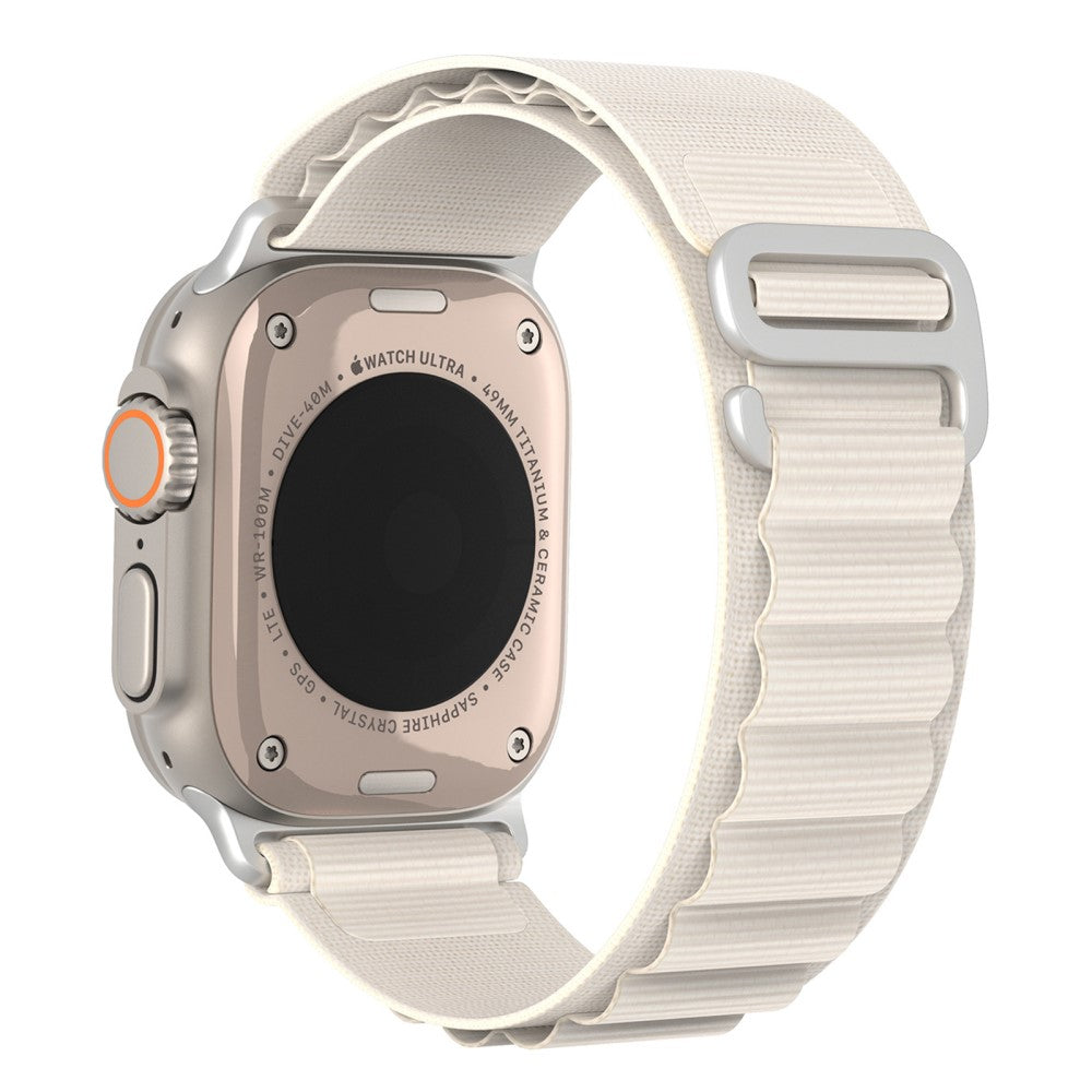 Rigtigt Pænt Metal Og Nylon Universal Rem passer til Apple Smartwatch - Hvid#serie_4