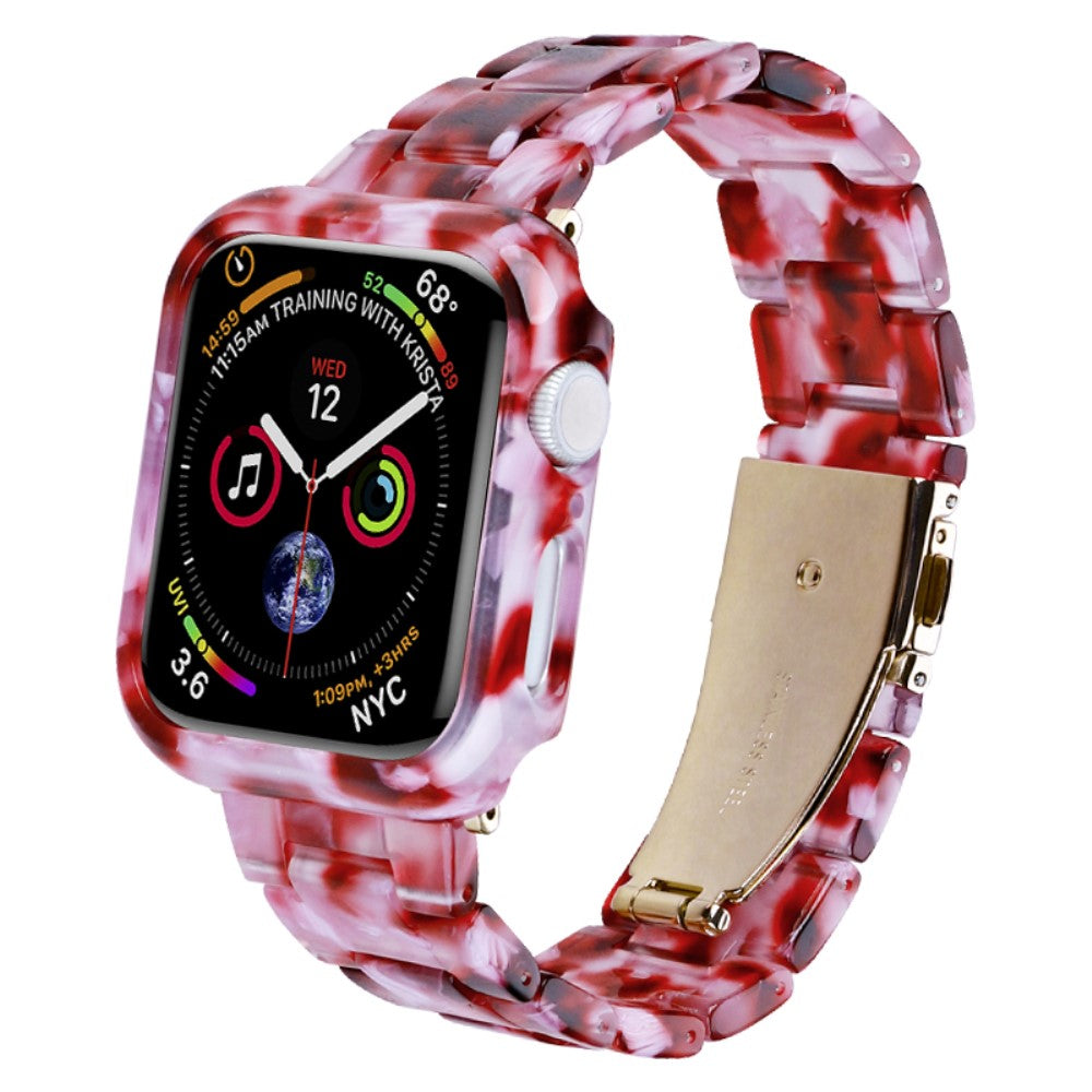 Metal Og Plastik Universal Rem passer til Apple Watch Series 8 (45mm) / Apple Watch Series 7 45mm - Rød#serie_10