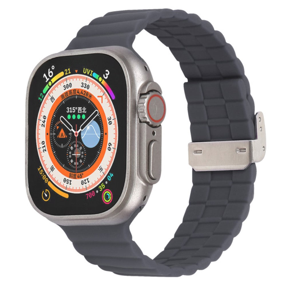 Vildt Sejt Silikone Universal Rem passer til Apple Smartwatch - Sølv#serie_2