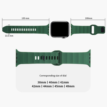 Apple Watch Series 9 45mm / Ultra 2 wavy style silicone strap - Orange#serie_4