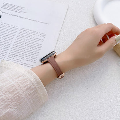 Stilren Ægte Læder Og Metal Universal Rem passer til Apple Smartwatch - Pink#serie_1