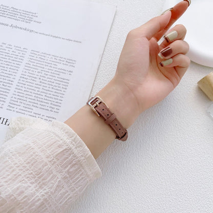 Stilren Ægte Læder Og Metal Universal Rem passer til Apple Smartwatch - Hvid#serie_5
