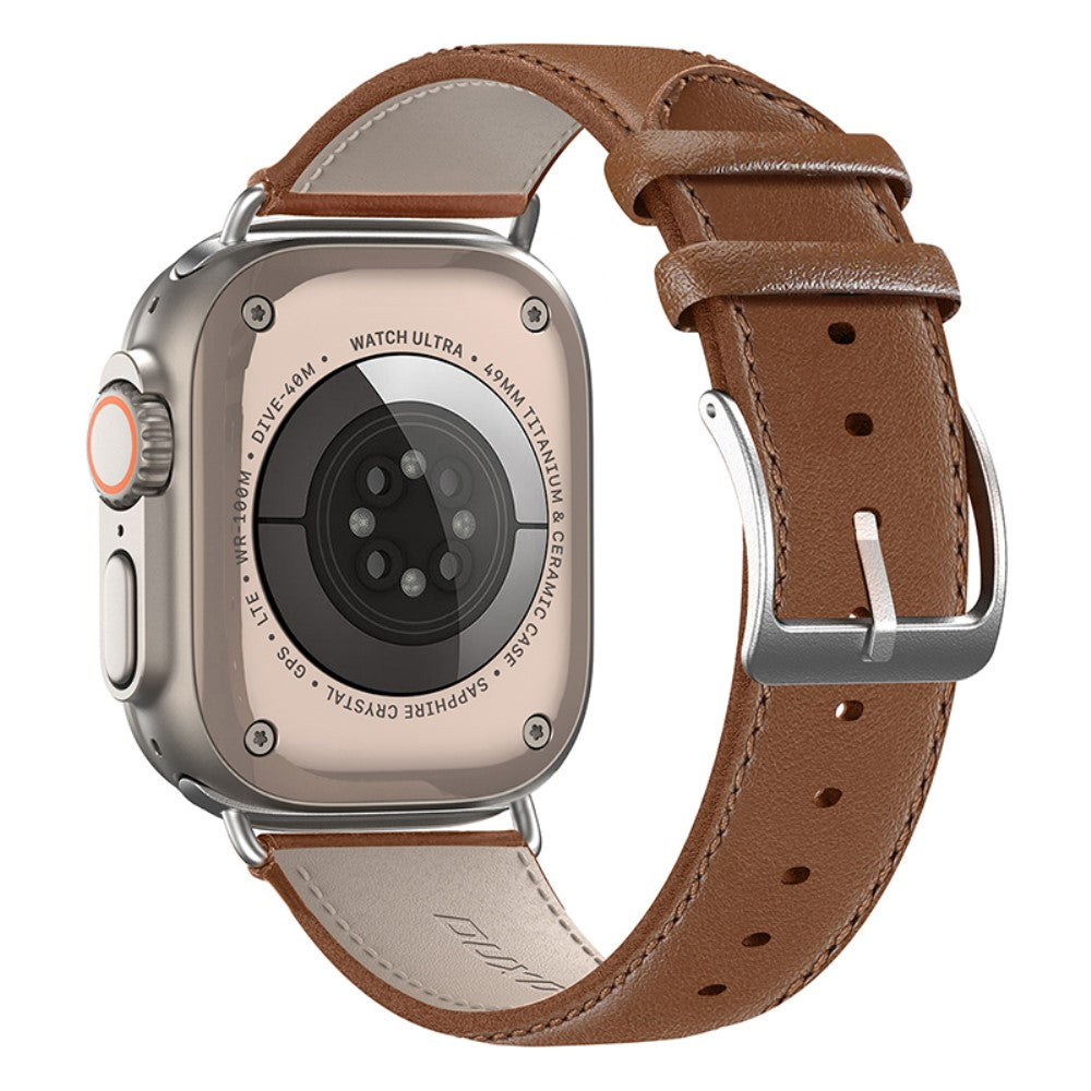 Holdbart Metal Og Kunstlæder Universal Rem passer til Apple Smartwatch - Brun#serie_3