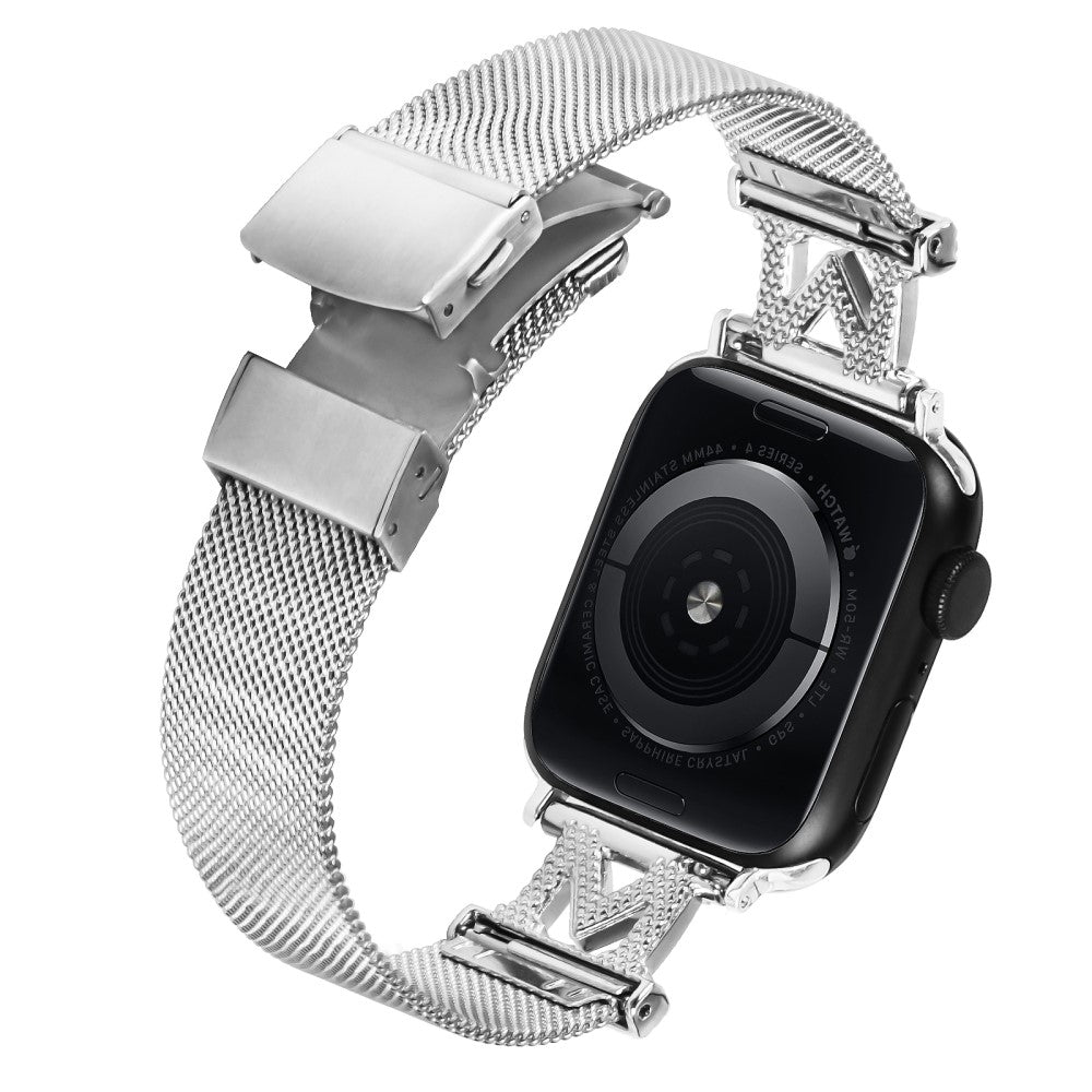 Godt Metal Og Rhinsten Universal Rem passer til Apple Smartwatch - Sølv#serie_025