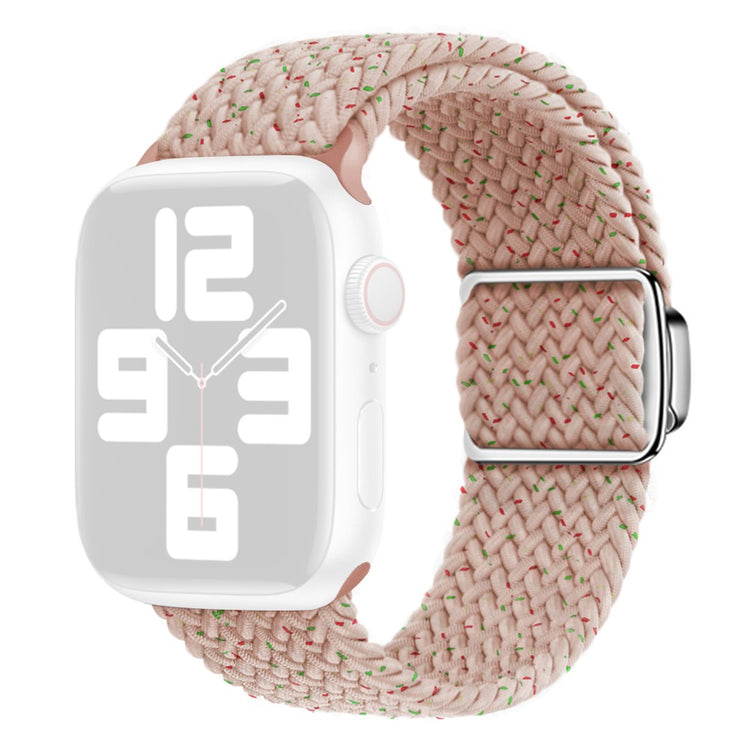 Mega Skøn Metal Og Nylon Universal Rem passer til Apple Smartwatch - Pink#serie_2