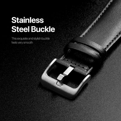Skøn Metal Og Kunstlæder Universal Rem passer til Apple Smartwatch - Sort#serie_1