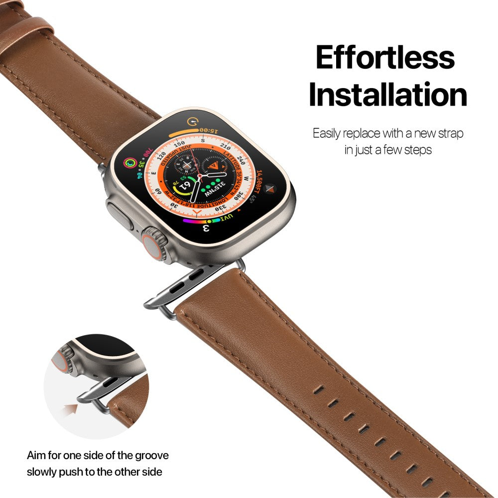 DUX DUCIS YS Apple Watch Series 9 41mm Cowhide leather strap - Brown#serie_3