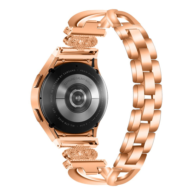 Stilfuld Metal Og Rhinsten Universal Rem passer til Samsung Smartwatch - Pink#serie_2