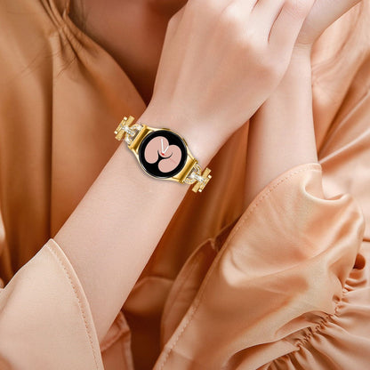 Holdbart Metal Og Rhinsten Universal Rem passer til Samsung Smartwatch - Guld#serie_2