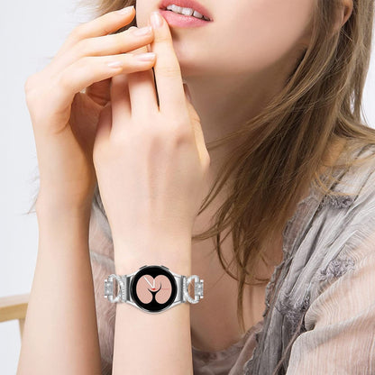 Holdbart Metal Og Rhinsten Universal Rem passer til Samsung Smartwatch - Sølv#serie_5