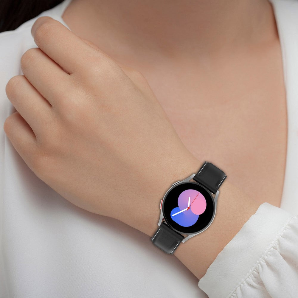 Super Fint Ægte Læder Universal Rem passer til Smartwatch - Sort#serie_1