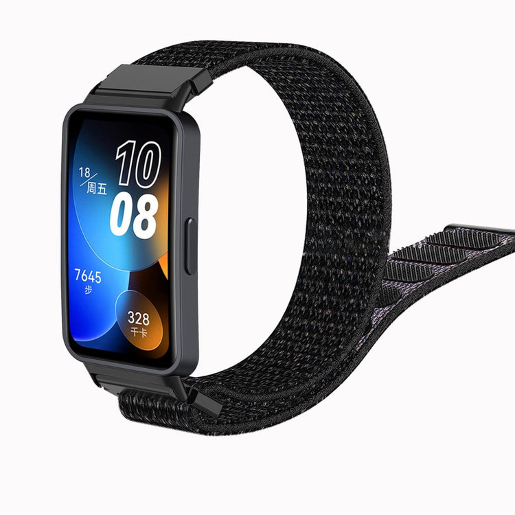 Super Fantastisk Nylon Rem passer til Huawei Band 8 - Sort#serie_4