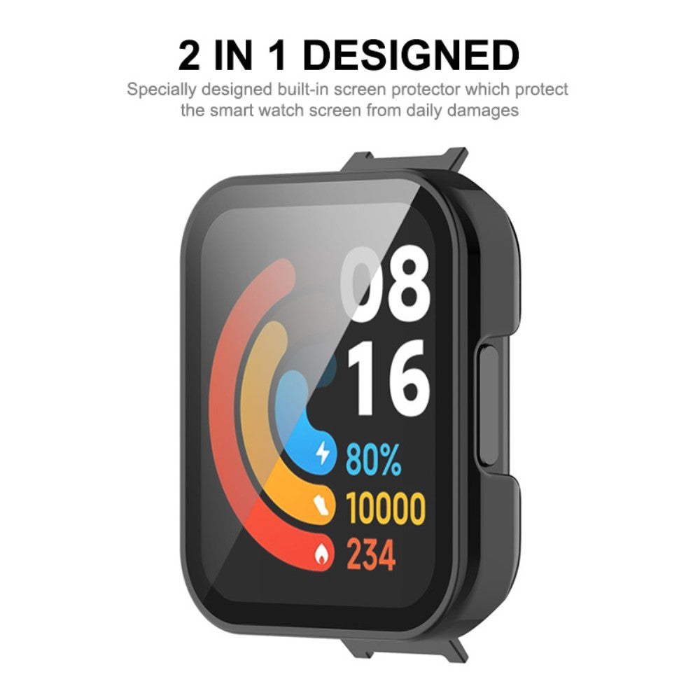 Meget Fed Cover med Skærmbeskytter i Plastik og Hærdet Glas passer til Xiaomi Redmi Band 3 - Blå#serie_4