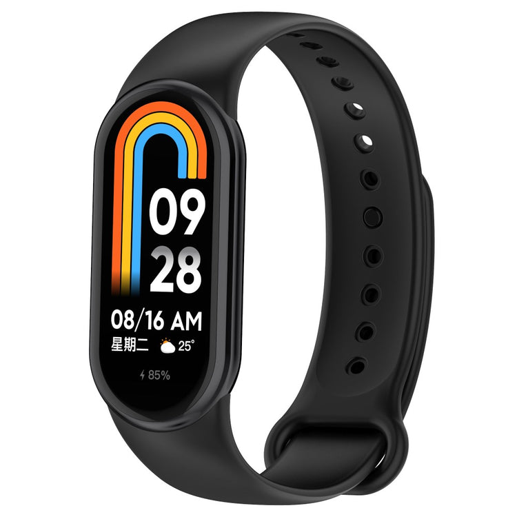 Super Fed Silikone Rem passer til Xiaomi Smart Band 8 - Sort#serie_1